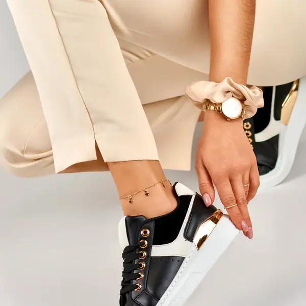 primohurt Černobílé dámské tenisky na platformě Eliza