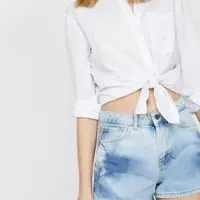 Koton Women's Mixed Normal Waist Jean Shorts with Pocket Detail