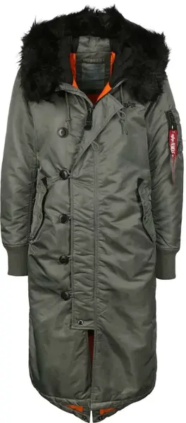 ALPHA INDUSTRIES Zimná parka  tmavozelená / čierna