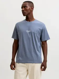 JACK & JONES Tričko 'JJESoho'  dymovo šedá / biela