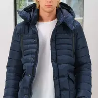 M8657 DEWBERRY PÁNSKÝ KABÁT - JEDNODUCHÁ TMAVĚ MODRÁ