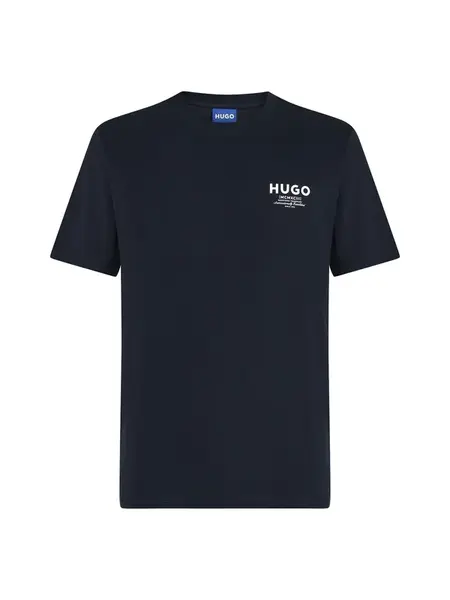 HUGO Tričko 'Nesptee'  tmavomodrá / biela