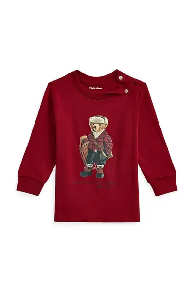 Detské bavlnené tričko s dlhým rukávom Polo Ralph Lauren