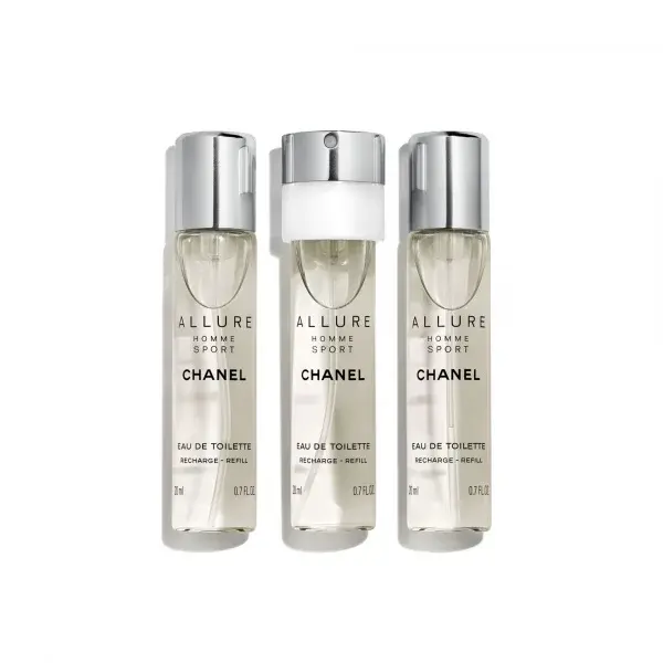 CHANEL Allure homme sport SADA NÁPLNÍ TWIST AND SPRAY  – EAU DE TOILETTE - 3X20ML 3x 20 ml