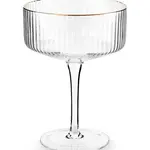 Sklenice na šampaňské vtwonen Gold Rim 300 ml průhledná barva