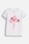 Dětské bavlněné tričko Coccodrillo bílá barva, FROSTING PUDDLE GIRL KIDS