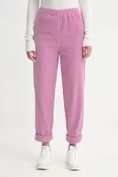 Manšestrové kalhoty American Vintage šedá barva, high waist, PADO137