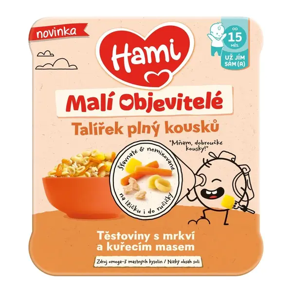 Hami Malí objevitelé Těstoviny s mrkví a kuřecím masem 15+ 200 g
