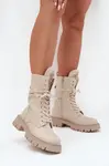 Boto Zateplené boty worker s ozdobou béžové Kelilea