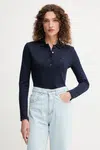 Tričko s dlouhým rukávem Lacoste dámské, černá barva, PF5464