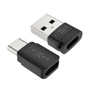 Hliníkový USB-C/C a USB-C/U Data blocker 2in1 FIXED, černá