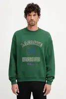 Bavlněná mikina Lacoste pánská, zelená barva, s aplikací, SH5888