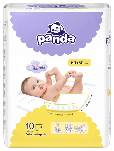 PANDA Detské prebaľovacie podložky 10 ks