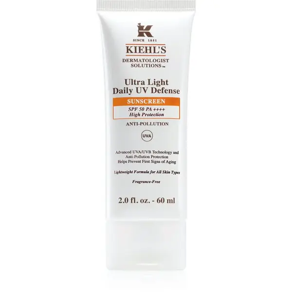 Kiehl's Ultra Light Daily UV Defense ultraľahký ochranný fluid pre všetky typy pleti vrátane citlivej SPF 50+ 60 ml