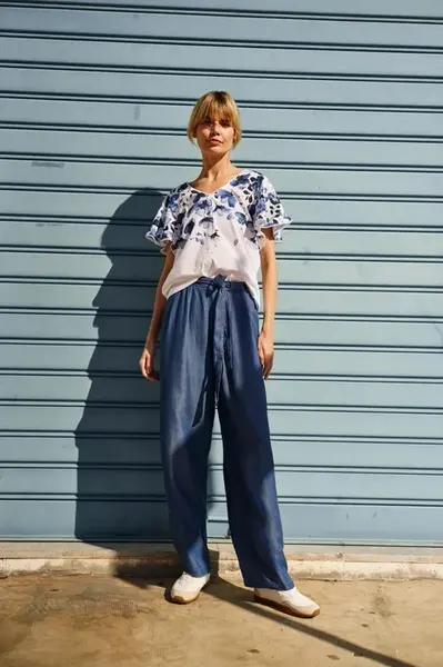 Marisse Blue Lyocell Pants