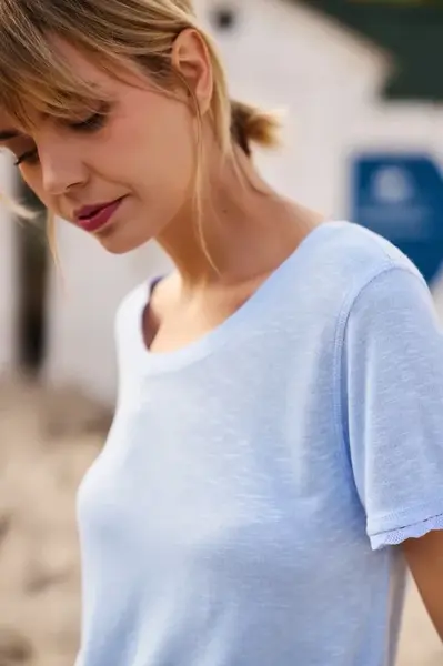 Marisse Women's T-Shirt L-Ts-4672 L.Blue