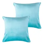 Súprava 2 ks obliečok na vankúšiky z mikroplyšu tyrkysové 40 x 40 cm