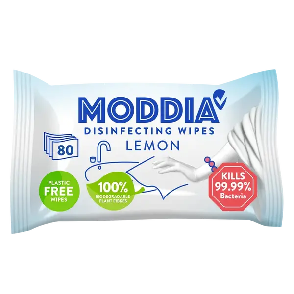 MODDIA Dezinfekčné obrúsky citrón 80 ks