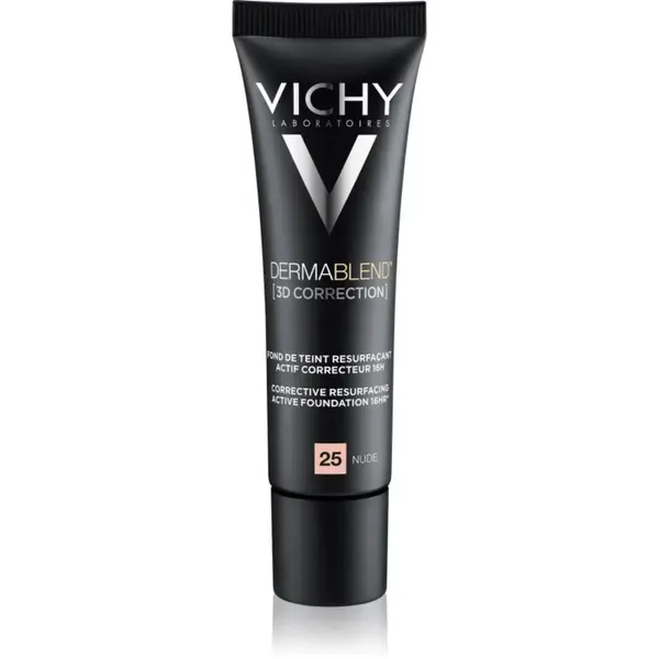 Vichy Dermablend 3D Correction vyhladzujúci korekčný make-up SPF 25 odtieň 25 Nude  30 ml