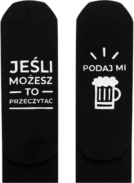 SOXO Pánske Ponožky S Nápismi Daj Mi Pivo Čierne