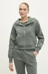 Mikina Answear.LAB dámska, zelená farba, s kapucňou, jednofarebná