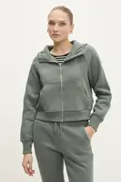 Mikina Answear.LAB dámska, zelená farba, s kapucňou, jednofarebná