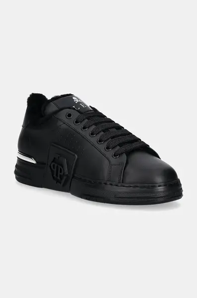 Philipp Plein  Kožené tenisky  Nappa Lo-Top Fur Hexagon