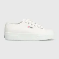 Tenisky Superga 2740 PLATFORM dámske, biela farba, S21384W