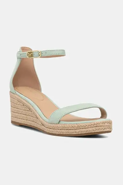 Semišové sandále Tommy Hilfiger SUEDE ANKLE MID WEDGE ESPADRILLE