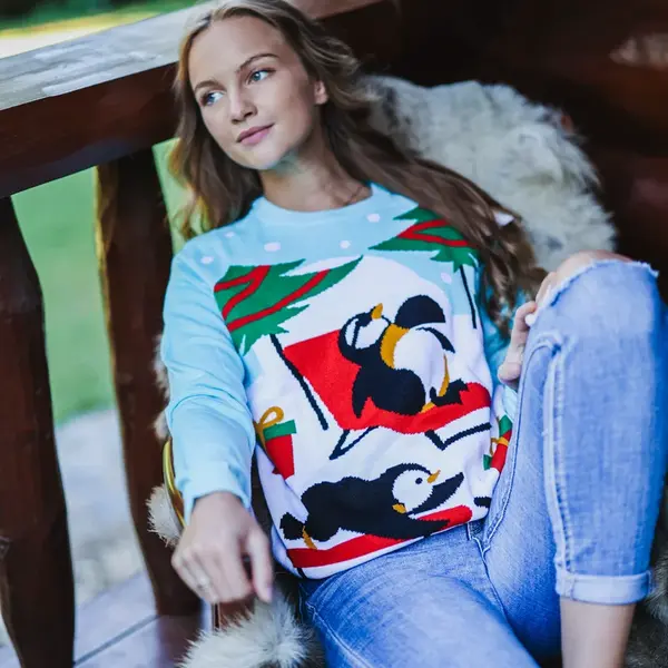 Dámsky sveter Penguins Frogies Christmas