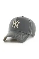 Bavlněná baseballová čepice 47 brand MLB New York Yankees šedá barva, B-CONDT17GWS-CC