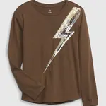 Hnedé dievčenské tričko organic blesk GAP