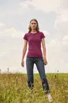 Iconic Burgundy Women's T-shirt in combed cotton Fruit of the Loom