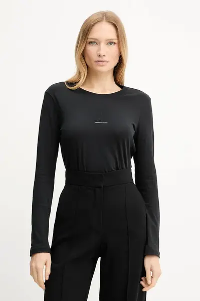 Bavlnené tričko s dlhým rukávom Armani Exchange