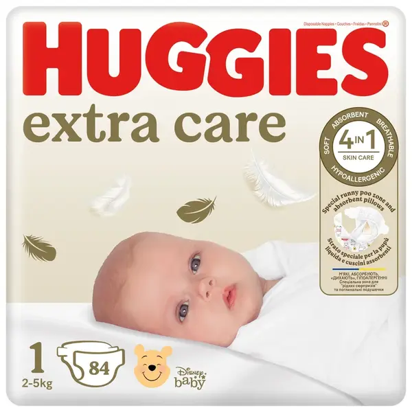 HUGGIES® Extra Care 1, 84 ks