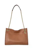 Kožená kabelka Lauren Ralph Lauren hnědá barva, 431980173