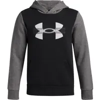 Under Armour RIVAL FLEECE COLORBLOCK Chlapčenská mikina, čierna, veľkosť XL