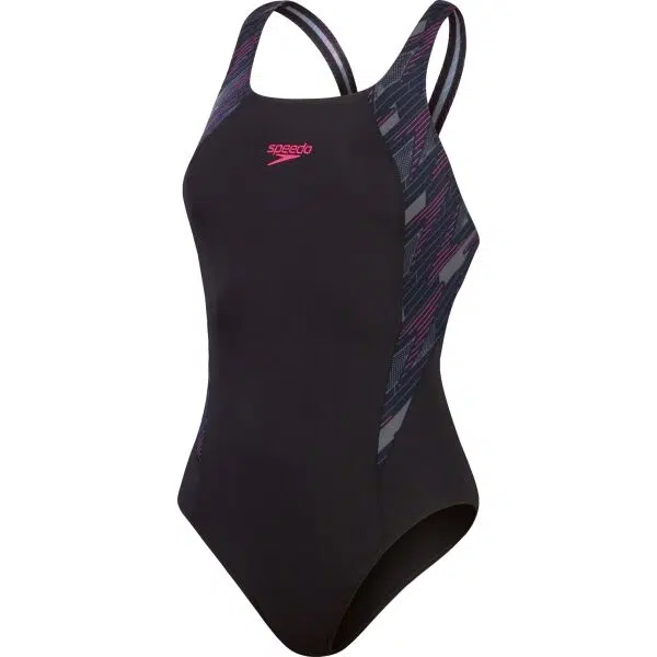 Speedo HYPER BOOM SPLICE MUSCLEBACK Dámske jednodielne športové plavky, čierna, veľkosť