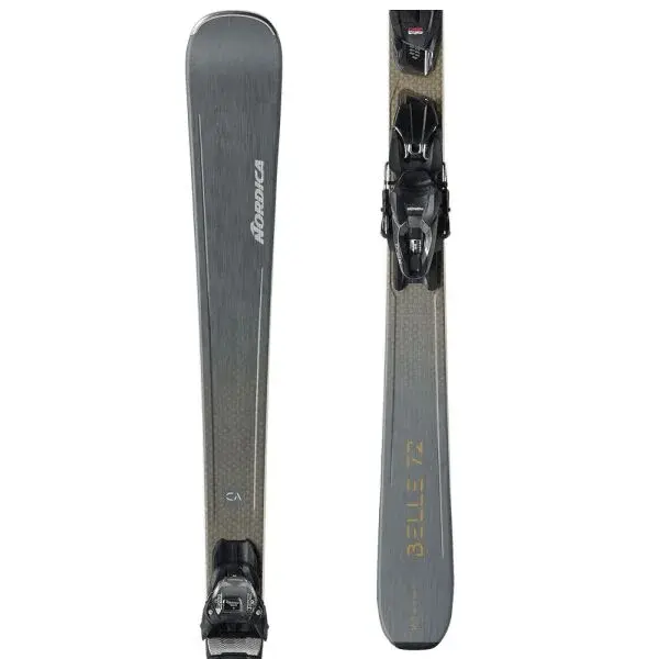 Nordica BELLE 72 CA + FDT TP2 COMPACT 10 GW Dámske zjazdové lyže, tmavo sivá, veľkosť