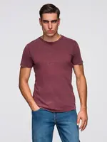 Ombre Men's T-shirt with wash effect - burgundy