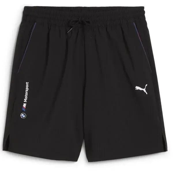 Puma BMW M MOTORSPORT ESSENTIALS+ WOVEN SHORTS 7" Pánske voľnočasové šortky, čierna, veľkosť