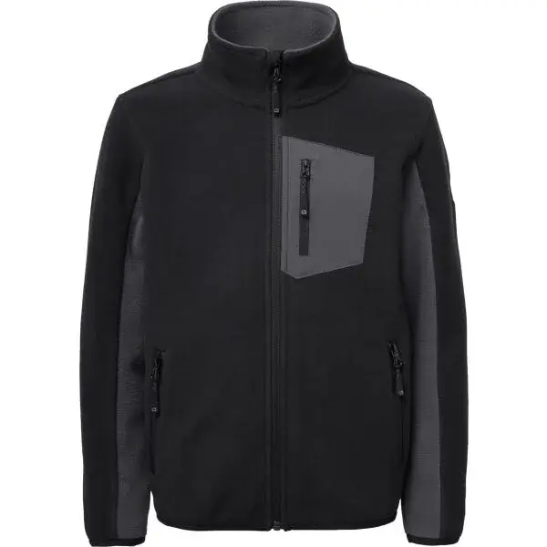 Lewro ONEY Detská flísová mikina, čierna, veľkosť 116-122