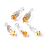 Handmade Gold Sand Lampwork Pendants