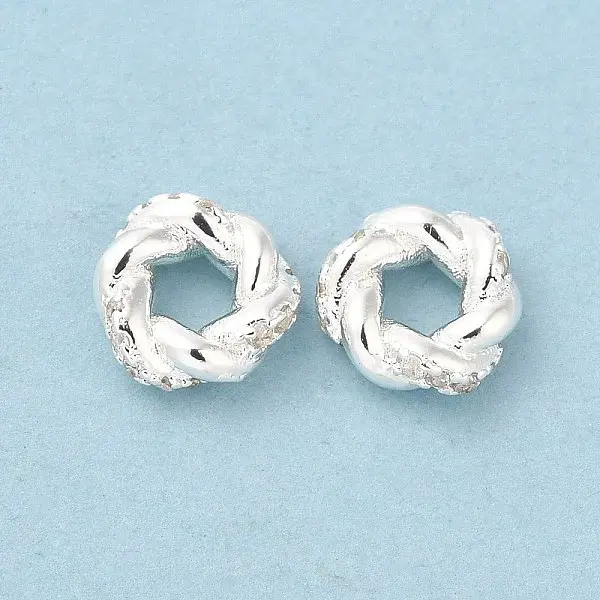 Brass Micro Pave Cubic Zirconia Spacer Beads