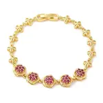 Medium Violet Red Cubic Zirconia Flower Link Bracelet