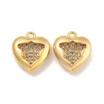 Brass Micro Pave Clear Cubic Zirconia Pendants