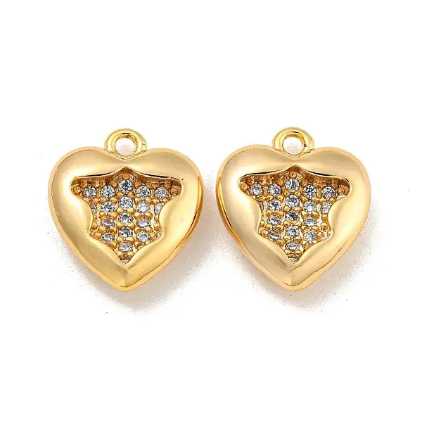 Brass Micro Pave Clear Cubic Zirconia Pendants