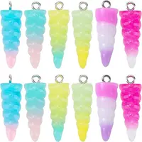 24Pcs 6 Colors Resin Pendants