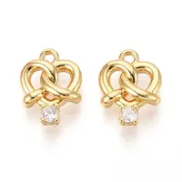 Brass Micro Pave Cubic Zirconia Pendants