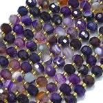 Natural Dyed Purple Banded Agate Beads Strands
